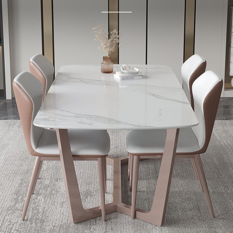 Nordic 1/4/5/7 Pieces Dining Set Sintered Stone Dining Table with Leather Chairs Clearhalo 'Dining Room Sets' 'Dining Tables & Seating' 'dining_room_set' 'furn' 'furn_dining_room_set' 'Furniture' 'furniture_dining_room_set' 'Kitchen & Dining Furniture' 'kitchen&dining_furn' 'kitchen' 1200x1200_9ba3b16c-1b85-483c-9202-46b2e215344b