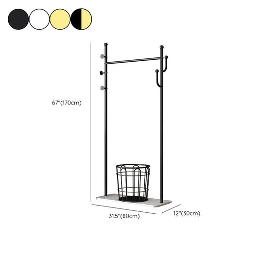 Hermosa rejilla de abrigo ganchos de color sólido Cesta de cubierta de cesta con fondo de mármol
