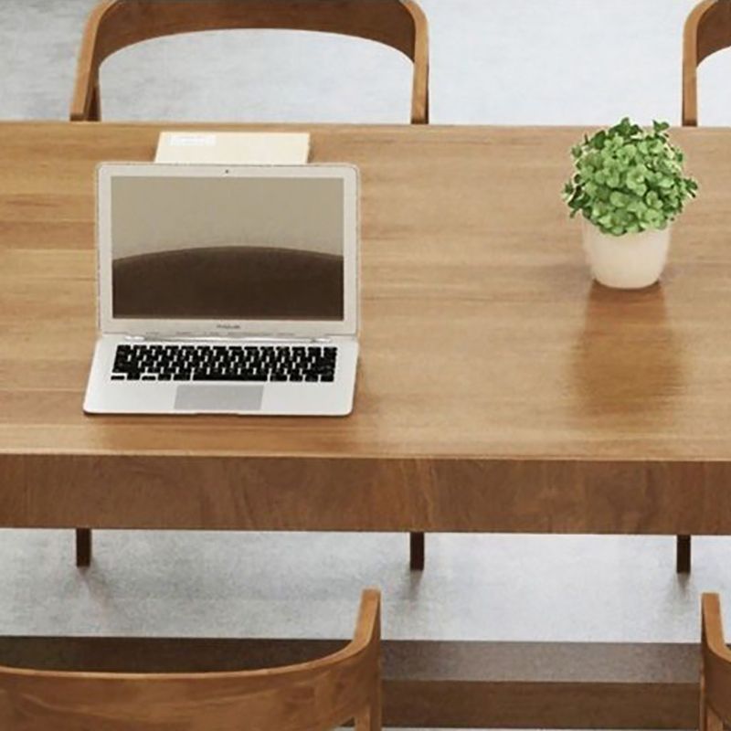 Contemporary Oval Solid Wood Table Standard Height Dining Table with Trestle Base Clearhalo 'Dining Tables & Seating' 'Dining Tables' 'dining_table' 'furn' 'furn_dining_table' 'Furniture' 'furniture_dining_table' 'Kitchen & Dining Furniture' 'kitchen' 'kitchen_dining_table' 1200x1200_9ba4cb15-b44c-4f5f-b3a9-223ddf9ae543