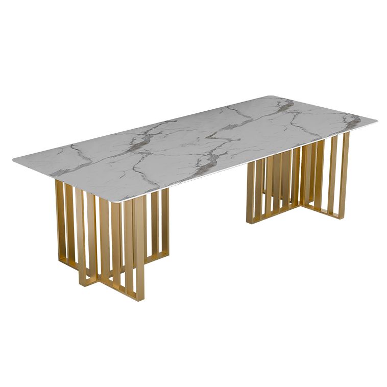 Rectangle Luxury Dining Table White Tone Fixed Table with Sintered Stone Clearhalo ' dining_table' 'Dining Tables & Seating' 'Dining Tables' 'furn' 'furn_dining_table' 'Furniture' 'furniture_dining_table' 'Kitchen & Dining Furniture' 'kitchen&dining_furn' 'kitchen' 'kitchen_dining_table' 1200x1200_9ba5e2f1-379b-41a7-90cf-aa0a9c8e1110