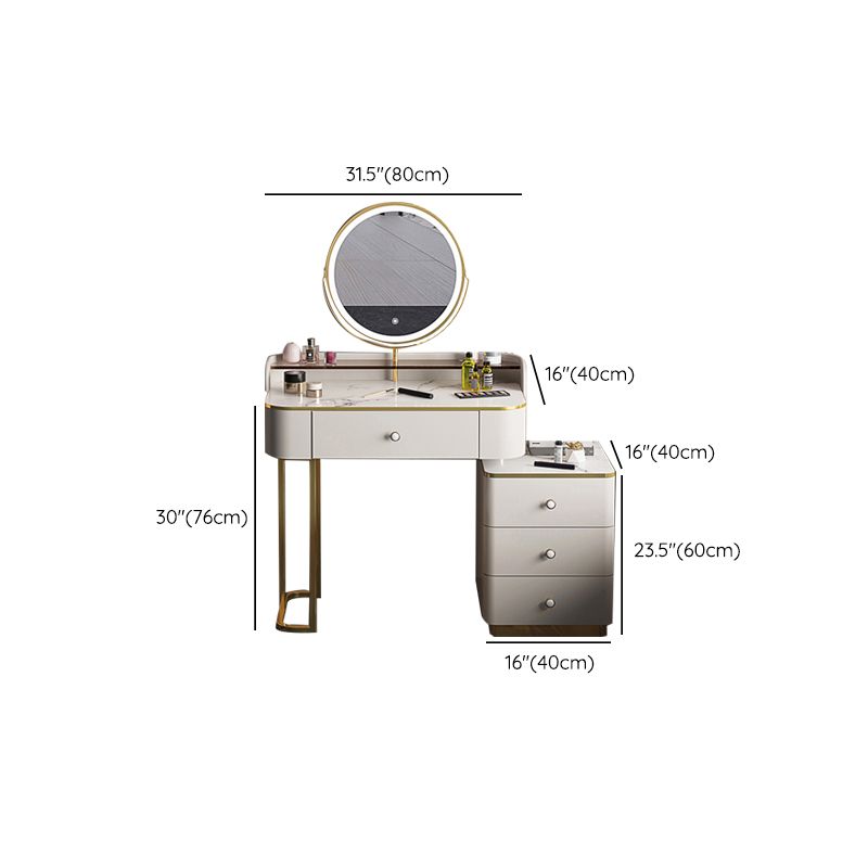 Glam houten met lade slaapkamer verlichte spiegel make-up ijdelheid