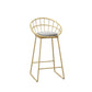Glam Style Upholstered Barstool Round Bar Height Stool with Gold Frame Clearhalo 'Bar Furniture' 'Bar Stools' 'bar_stools' 'furn' 'furn_bar_stools' 'Furniture' 'Kitchen & Dining Furniture' 1200x1200_9ba7b38d-63bb-44e4-8679-0142036ba1a5
