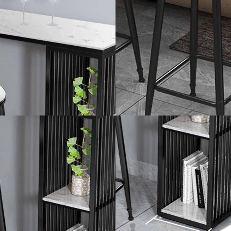 White Modern Style Rectangle Table in Faux Marble and Metal Bar Table for Living Room Clearhalo 'Bar Furniture' 'Bar Tables' 'bar_tables' 'furn' 'furn_bar_tables' 'Furniture' 'furniture_bar_tables' 'Kitchen & Dining Furniture' 1200x1200_9baa9e03-b3f5-4ce7-913c-63a680668e3b