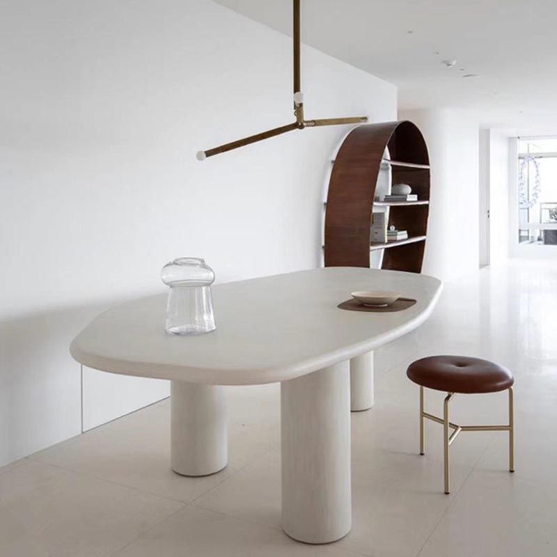 Modern Style White Wood Table Specialty Dining Table for Kitchen Clearhalo 'Dining Tables & Seating' 'Dining Tables' 'dining_table' 'furn' 'furn_dining_table' 'Furniture' 'Kitchen & Dining Furniture' 1200x1200_9bab9dba-4bfd-406b-9573-ea7de7b51e09