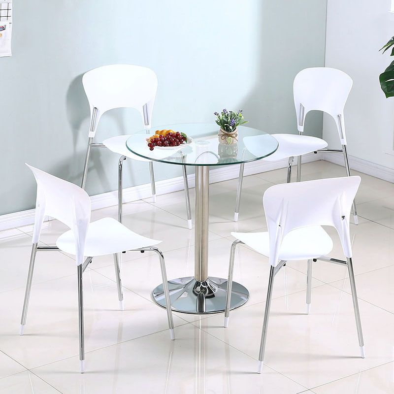 Glass Top Dining Table Modern Round Dining Table with Pedestal Base Clearhalo ' dining_table' 'Dining Tables & Seating' 'Dining Tables' 'Furniture' 'furniture_dining_table' 'Kitchen & Dining Furniture' 'kitchen&dining_furn' 'kitchen' 'kitchen_dining_table' 1200x1200_9babd838-c782-44e1-be9a-05ba7894adcb