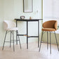 Modern Style Upholstered Counter Stool Low Back Bar Stool for Living Room