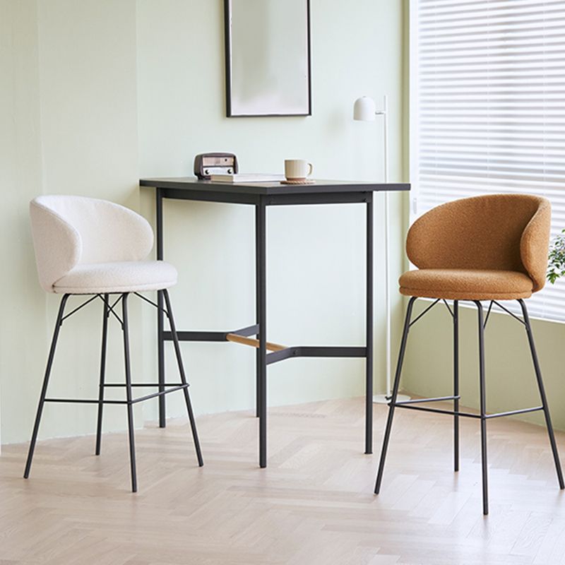 Modern Style Upholstered Counter Stool Low Back Bar Stool for Living Room