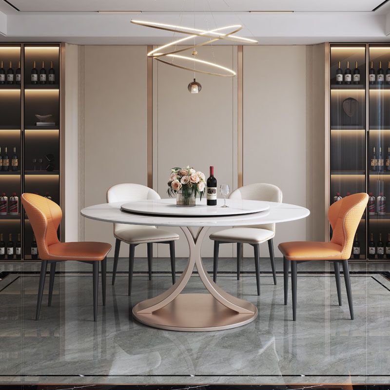 Modern Round Pedestal Dining Table Sintered Stone Home Convertible Dining Table Clearhalo 'Dining Tables & Seating' 'Dining Tables' 'dining_table' 'furn' 'furn_dining_table' 'Furniture' 'furniture_dining_table' 'Kitchen & Dining Furniture' 'kitchen' 'kitchen_dining_table' 1200x1200_9bad7de1-e267-4115-a37d-d19e7e089d5a