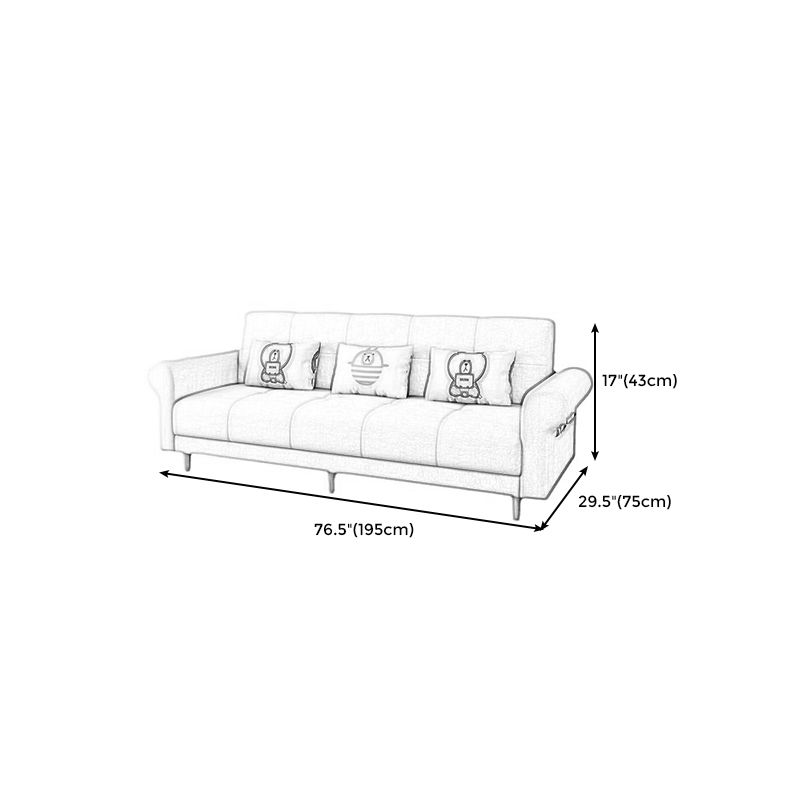 29.52"W Linen Solid Color Rolled Arm Convertible Sleeper Sofa for Bedroom Apartment Clearhalo 'furn' 'furn_sofas' 'Furniture' 'furniture_sofas' 'kitchen' 'kitchen_sofas' 'Living Room Furniture' 'Sofa' 'sofas' 1200x1200_9bae5e88-f94d-4cb8-976d-f1338be2415e