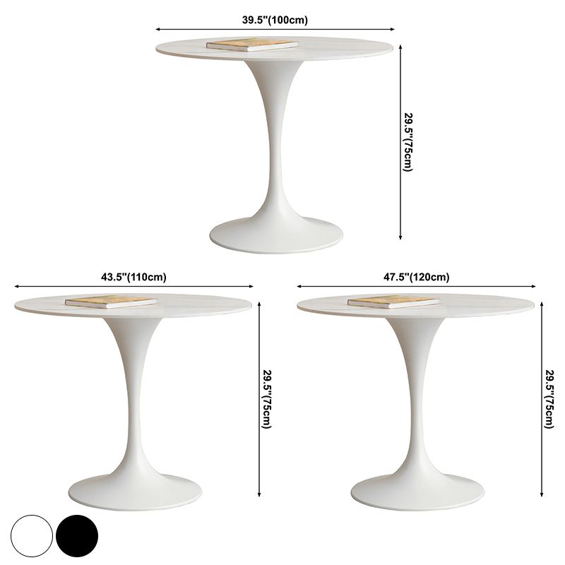 Contemporary Round Shape Sintered Stone Dining Table Kitchen Dining Table with Tulip Base Clearhalo ' dining_table' 'Dining Tables & Seating' 'Dining Tables' 'furn' 'furn_dining_table' 'Furniture' 'furniture_dining_table' 'Kitchen & Dining Furniture' 'kitchen&dining_furn' 'kitchen' 'kitchen_dining_table' 1200x1200_9bae9005-ffe3-4a4d-adea-9ec4cb3a685b