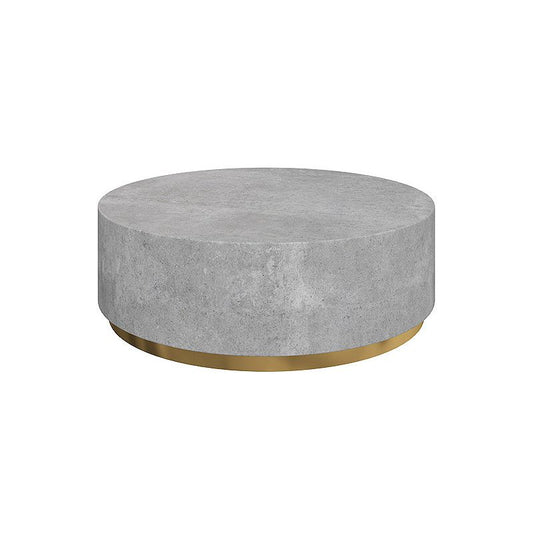 Drum Base Design Black/grey Marble Top Metal Base Round Coffee Table Clearhalo 'Coffee & Accent Tables' 'Coffee Tables' 'coffee_tables' 'Furniture' 'furniture_coffee_tables' 'Living Room Furniture' 1200x1200_9baea01c-79c2-48fb-931c-6e45c4b8c8b0