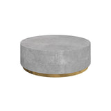Drum Base Design Black/grey Marble Top Metal Base Round Coffee Table Clearhalo 'Coffee & Accent Tables' 'Coffee Tables' 'coffee_tables' 'Furniture' 'furniture_coffee_tables' 'Living Room Furniture' 1200x1200_9baea01c-79c2-48fb-931c-6e45c4b8c8b0