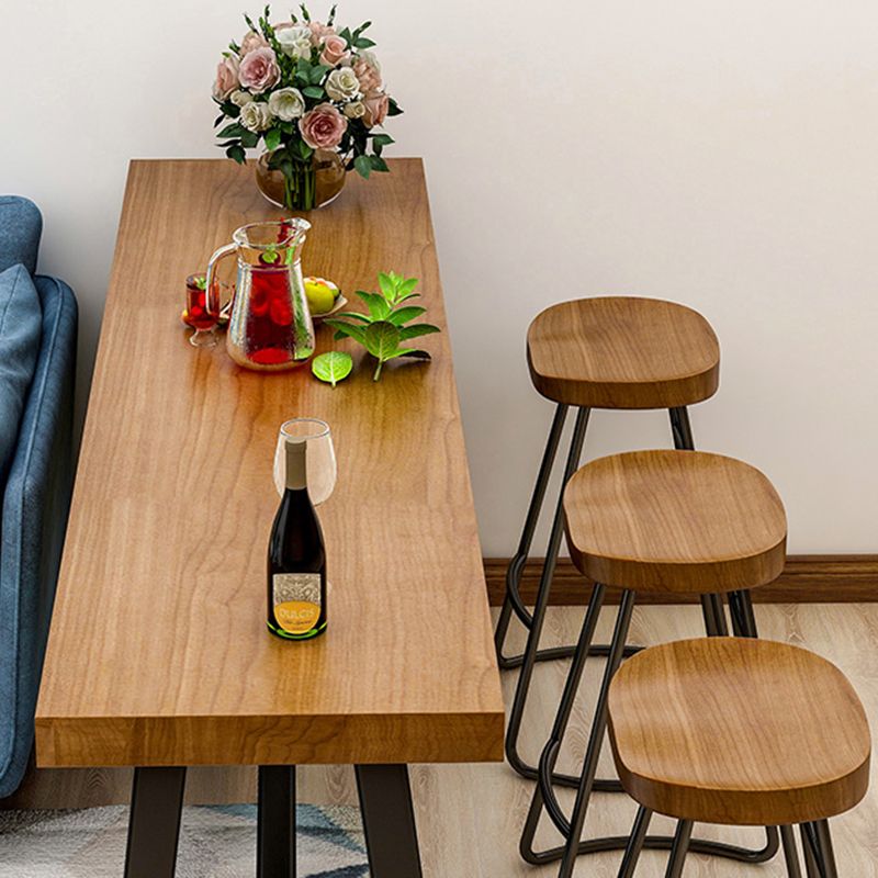 1/4/7 Pieces Modern Rectangle Solid Wood Pub Table with High Stools