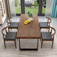 Industrial Dinner Table Solid Wood Rectangle Dinette Table in Brown
