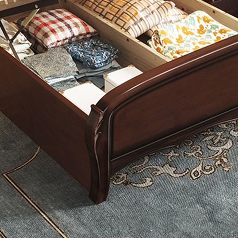 84,65 inch breed eigentijds paneelbed espresso standaardbed met hoofdeinde