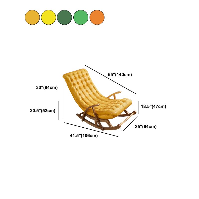 Leder -Schaukelstuhl einfache zeitgenössische Tufted -Kissen Schaukelstuhl mit Osmanisch