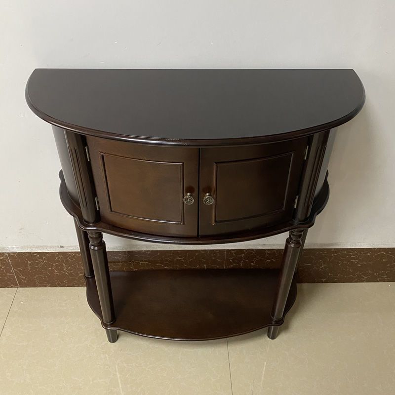 Mid-Century Modern Wooden End Table Half Moon Accent Table for Hall Clearhalo 'Console Tables' 'console_tables' 'Entry & Mudroom Furniture' 'furn' 'furn_console_tables' 'Furniture' 1200x1200_9bb786ab-04e8-4038-9ea2-07a6ca2f2a45