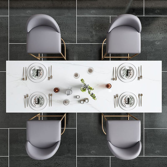 Stone Bar Dining Table Glam Rectangle Bar Table with 3 Legs Pedestal for Dining Room Clearhalo 'Bar Furniture' 'Bar Tables' 'bar_tables' 'furn' 'furn_bar_tables' 'Furniture' 'furniture_bar_tables' 'Kitchen & Dining Furniture' 1200x1200_9bb87a67-94b2-45a1-92a7-cbc2cbeb273a