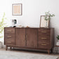 Stegno a buffet di archiviazione in stile glam Sideboard a buffet in legno solido con 6 disegni