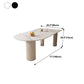 Free Form Stone Top Dining Table Solid Wood Base Dining Table for Kitchen