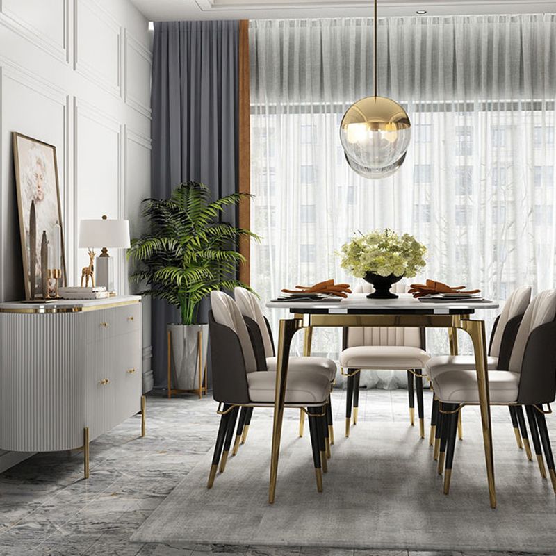 Glam Engineered Wood Sideboard Faux Marble Countertop Credenza with Drawer for Living Room Clearhalo 'buffet_sideboard' 'Buffets & Sideboards' 'furn' 'furn_buffet_sideboard' 'Furniture' 'furniture_buffet_sideboard' 'Kitchen & Dining Furniture' 1200x1200_9bbf5107-17f2-41d3-88ab-e1b3d303f763