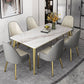 Slate and Metal Table Glam Style Minimalist Rectangular Dining Table Clearhalo 'Dining Tables & Seating' 'Dining Tables' 'dining_table' 'furn' 'furn_dining_table' 'Furniture' 'Kitchen & Dining Furniture' 1200x1200_9bbfe034-9a67-42f8-b876-23699570a42f