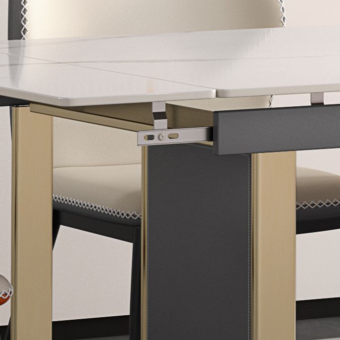 Scandinavian Sintered Stone Dining Room Set with Rectangle Table and Self-StoringLeaf Dining Set Clearhalo 'Dining Room Sets' 'Dining Tables & Seating' 'dining_room_set' 'furn' 'furn_dining_room_set' 'Furniture' 'furniture_dining_room_set' 'Kitchen & Dining Furniture' 'kitchen&dining_furn' 'kitchen' 1200x1200_9bc0fbe1-fb8c-4ab0-9735-51e75e50d92a