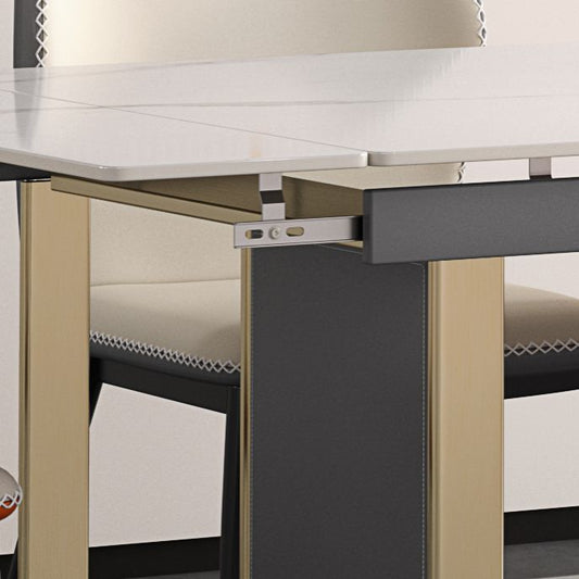 Scandinavian Sintered Stone Dining Room Set with Rectangle Table and Self-StoringLeaf Dining Set Clearhalo 'Dining Room Sets' 'Dining Tables & Seating' 'dining_room_set' 'furn' 'furn_dining_room_set' 'Furniture' 'furniture_dining_room_set' 'Kitchen & Dining Furniture' 'kitchen&dining_furn' 'kitchen' 1200x1200_9bc0fbe1-fb8c-4ab0-9735-51e75e50d92a