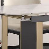 Scandinavian Sintered Stone Dining Room Set with Rectangle Table and Self-StoringLeaf Dining Set Clearhalo 'Dining Room Sets' 'Dining Tables & Seating' 'dining_room_set' 'furn' 'furn_dining_room_set' 'Furniture' 'furniture_dining_room_set' 'Kitchen & Dining Furniture' 'kitchen&dining_furn' 'kitchen' 1200x1200_9bc0fbe1-fb8c-4ab0-9735-51e75e50d92a