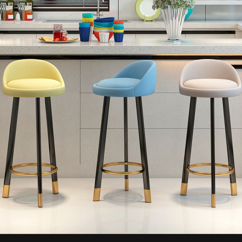 Glam Matte Finish Upholstered Footrest Bar Stool 27.55'' Reception Stool Clearhalo 'Bar Furniture' 'Bar Stools' 'bar_stools' 'furn' 'furn_bar_stools' 'Furniture' 'furniture_bar_stools' 'Kitchen & Dining Furniture' 1200x1200_9bc2bc5a-51f8-4e98-b866-9b487a5d0915