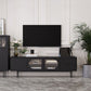 Console TV contemporaine en bois avec rangement fermé, support multimédia TV pour salon
