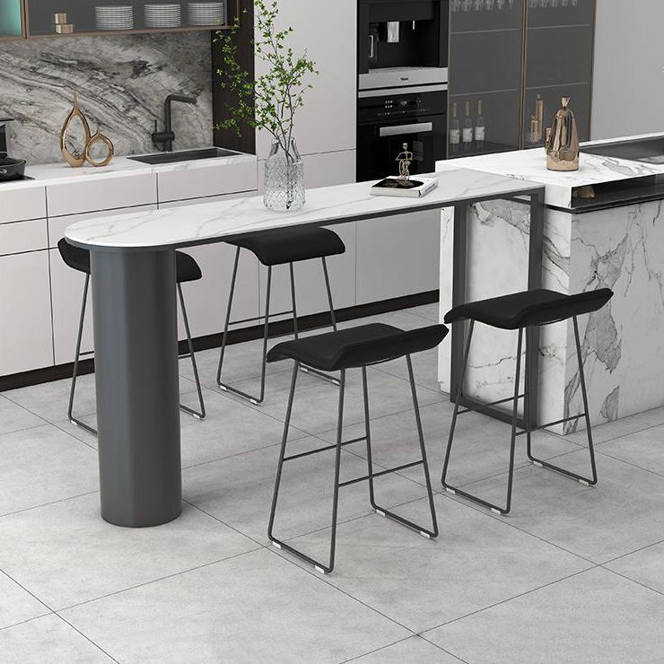 Sintered Stone Top unregelmäßiger Formbartisch Industrie -Bistro -Tisch mit doppelter Sockel