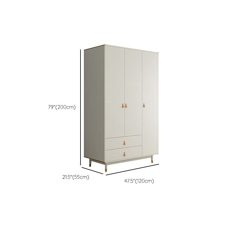 Hinged Wardrobe Closet with Drawer Engineered Wood Wardrobe Cabinet