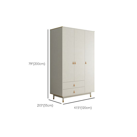 Hinged Wardrobe Closet with Drawer Engineered Wood Wardrobe Cabinet