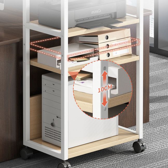 Holz- und Metall -Bücherregal, Multi -Tiers zeitgenössisches Bücherregal für Büro