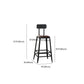 Contemporary Square Dining Stools Metal Bar Stools with Footrest