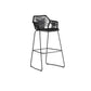 Contemporary Plastic Barstool Armed Stool with Steel Black Frame
