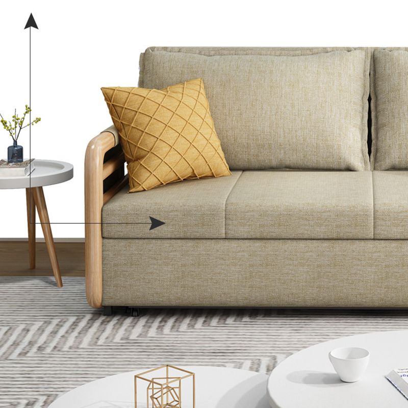 Linen Contemporary Square Arm Sofa Bed Foldable Convertible Sofa for Apartment Clearhalo 'furn' 'furn_sofas' 'Furniture' 'Living Room Furniture' 'Sofa' 'sofas' 1200x1200_9bc7f75f-96fd-46c5-b6e5-b0dfe78d62ae