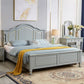Contemporary Solid Wood Standard Bed with Camelback Headboard