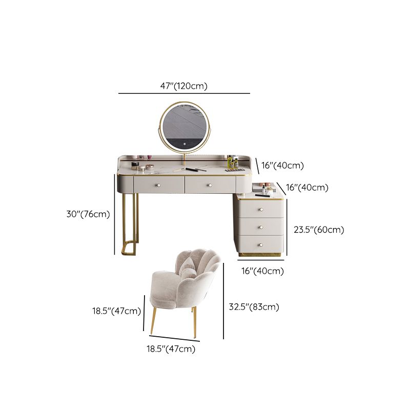 Glam houten met lade slaapkamer verlichte spiegel make-up ijdelheid