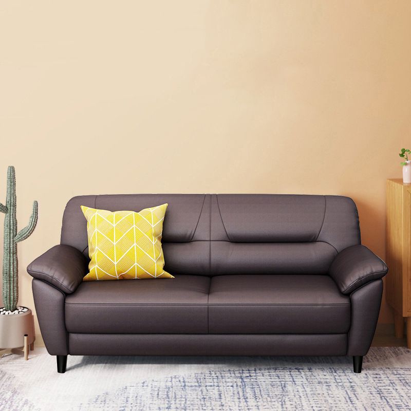 Brown Leather Flared Arm Setee Standard Loose Back Settee Furniture Clearhalo 'furn' 'furn_sofas' 'Furniture' 'furniture_sofas' 'kitchen' 'kitchen_sofas' 'Living Room Furniture' 'Sofa' 'sofas' 1200x1200_9bca9594-3136-4d7e-a29d-fb93f5228206