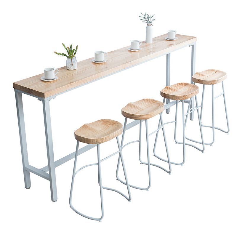 Mesa de bar rectangular estilo Glam, mesa de comedor de barra fija de madera maciza para interiores