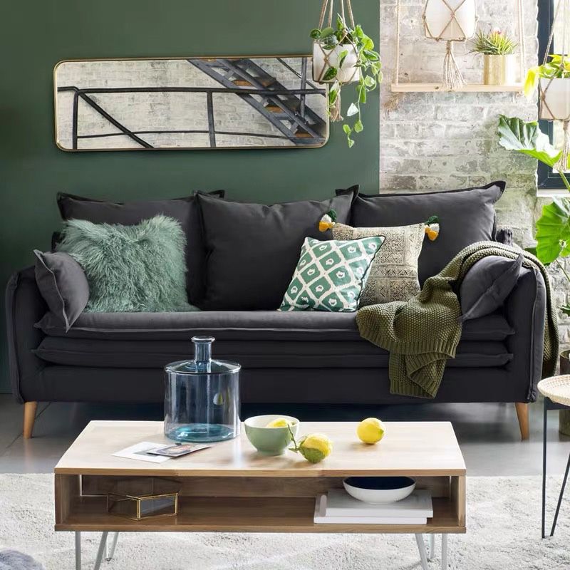 Tuxedo Bran Mélange de coton contemporain / Faux Couber / Velvet Sofa Couch