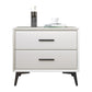 Comodino da 20 "hindici da 2-cassetto comodino moderno comodino da letto in pelle finta con gambe