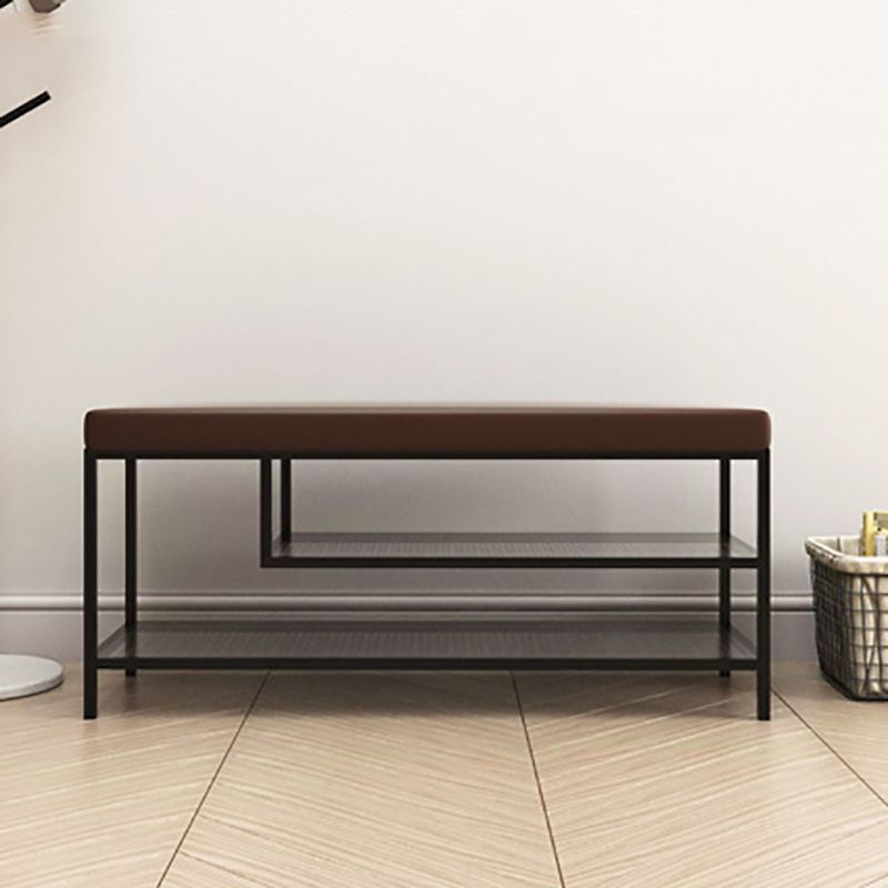 12.6 Inch Wide Seating Bench Modern Metal Cushioned Entryway Bench Clearhalo 'Benches' 'Chairs & Seating' 'furn' 'furn_benches' 'Furniture' 'Living Room Furniture' 1200x1200_9bccb663-a540-4163-a948-53e6f7dc3ce3