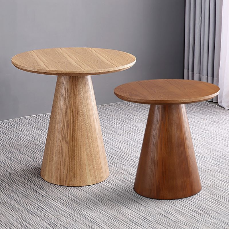 Scandinavian Pedestal Coffee Table Set Round Wooden Coffee Table for Living Room