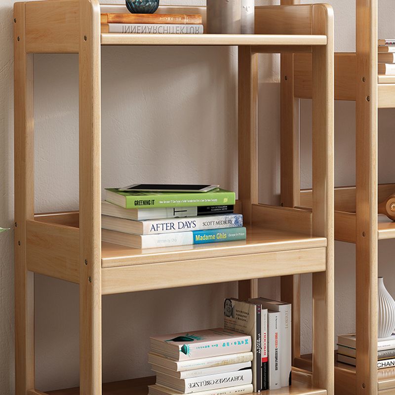 Modern Solid Wood Bookcase Open Back Standard Bookcase for Study