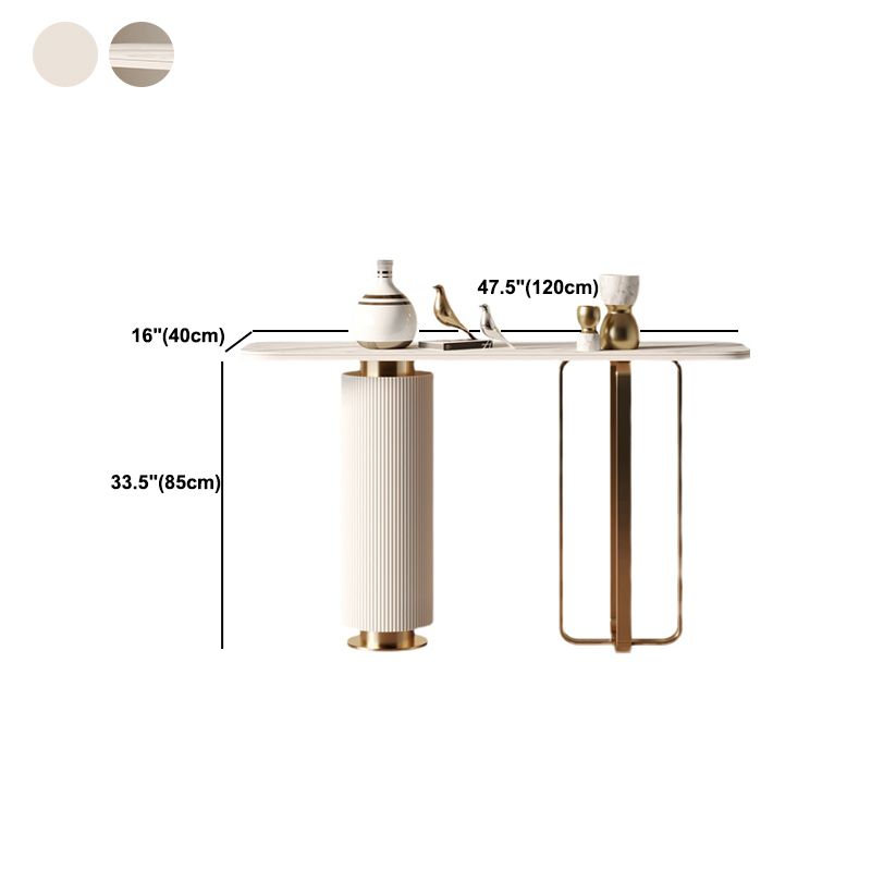 Tavola della console da 33,46 "H con parte superiore a forma di rettanglel, tavolo di accento con base metallica