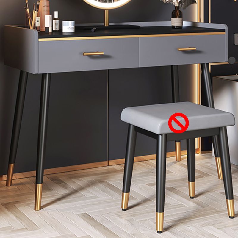 Grey Vanity Bedroom Stone Top Make-up Vanity with Storage Drawers