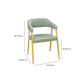Upholstered Dining Chair Glam Open Back Dining Chair with Metal Legs